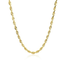 将图片加载到图库查看器，3.0mm 10k Yellow Gold Solid Diamond Cut Rope Chain
