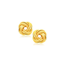 Load image into Gallery viewer, 14k Yellow Gold Intertwined Love Knot Stud Earrings
