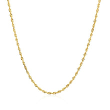 将图片加载到图库查看器，14k Yellow Gold Solid Diamond Cut Rope Chain (1.60 mm)
