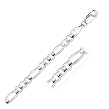 Load image into Gallery viewer, 6.0mm 14k White Gold Solid Figaro Bracelet
