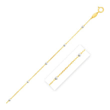 Load image into Gallery viewer, Diamond Cut Bead Links Pendant Chain in 14k Two Tone Gold (3.5mm)
