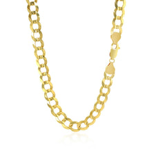 将图片加载到图库查看器，7.0mm 14k Yellow Gold Solid Curb Chain
