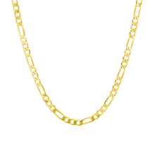 将图片加载到图库查看器，3.1mm 14k Yellow Gold Solid Figaro Chain
