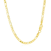 将图片加载到图库查看器，3.1mm 14k Yellow Gold Solid Figaro Chain
