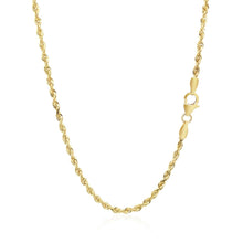 Load image into Gallery viewer, 2.5mm 14k Yellow Gold Solid Diamond Cut Rope Chain
