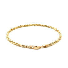 Load image into Gallery viewer, 3.0mm 14k Yellow Gold Solid Diamond Cut Rope Bracelet
