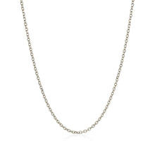 将图片加载到图库查看器，14k White Gold Diamond Cut Cable Link Chain 1.5mm
