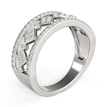 将图片加载到图库查看器，Diamond Studded Square Motif Ring in 14k White Gold (1/2 cttw)
