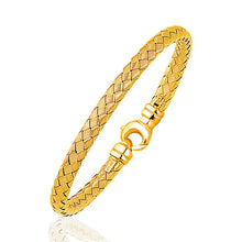 将图片加载到图库查看器，Fancy Weave Bangle in 14k Yellow Gold (5.0mm)
