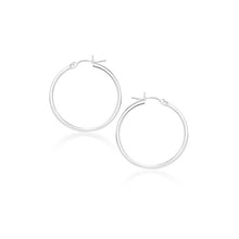 将图片加载到图库查看器，14k White Gold Polished Hoop Earrings (20 mm)
