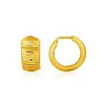 Load image into Gallery viewer, Reversible Textured and Smooth Snuggable Earrings in 10k Yellow Gold
