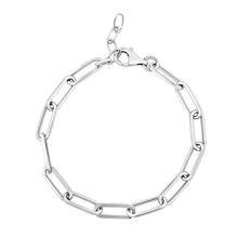 将图片加载到图库查看器，Sterling Silver Wide Paperclip Chain Bracelet
