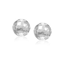 Load image into Gallery viewer, 14k White Gold 7mm Round Faceted Style Stud Earrings
