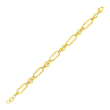 Load image into Gallery viewer, 14k Yellow Gold Bracelet with Polished Rectangular Oval Links
