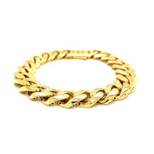 Load image into Gallery viewer, 14k Yellow Gold 8 1/2 inch Wide Polished Curb Chain Bracelet
