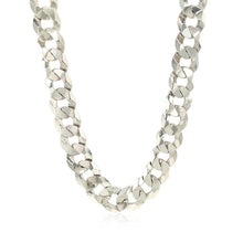 Load image into Gallery viewer, Rhodium Plated 9.5mm Sterling Silver Curb Style Chain
