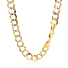 Load image into Gallery viewer, 8.2 mm 14k Two Tone Gold Pave Curb Chain
