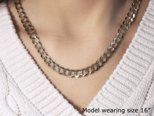 Load image into Gallery viewer, 8.2 mm 14k Two Tone Gold Pave Curb Chain
