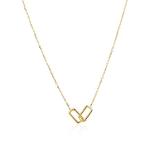 Load image into Gallery viewer, 14k Yellow Gold Necklace with Interlocking Petite Rectangles
