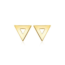 Load image into Gallery viewer, 14k Yellow Gold Polished Open Triangle Post Earrings
