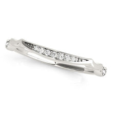 Load image into Gallery viewer, 14k White Gold Unique Graduated Style Diamond Wedding Band (1/10 cttw)
