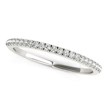 Load image into Gallery viewer, 14k White Gold Scallop Style Setting Diamond Wedding Band (1/8 cttw)
