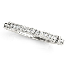 Load image into Gallery viewer, 14k White Gold Bead Border Modern Wedding Band (1/8 cttw)

