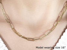 Load image into Gallery viewer, 14K Yellow Gold Bold Paperclip Chain (4.2 mm)
