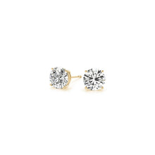 Load image into Gallery viewer, 1 1/2 cttw Certified IGI Lab Grown Round Diamond Stud Earrings 14k Yellow Gold (G/VS2)

