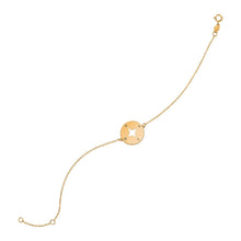 Load image into Gallery viewer, 14k Yellow Gold 7 inch Bracelet with Compass
