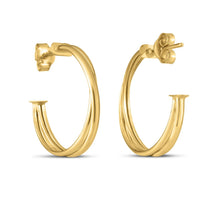 将图片加载到图库查看器，14k Yellow Gold Large Crossover Hoops
