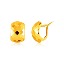 将图片加载到图库查看器，14k Yellow Gold Geometric Texture Earrings
