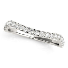 Load image into Gallery viewer, 14k White Gold Curved Design Diamond Wedding Band (1/4 cttw)
