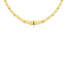 Load image into Gallery viewer, 14K Yellow Gold Necklace with Graduated Greek Meander Motif Links
