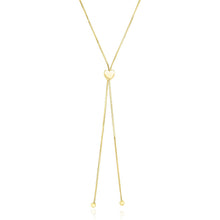 Load image into Gallery viewer, 14k Yellow Gold Adjustable Heart Style Lariat Necklace
