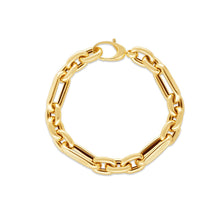 Load image into Gallery viewer, 14k Yellow Gold Italian Alternating Paperclip Oval Links Bracelet (9.30 mm)
