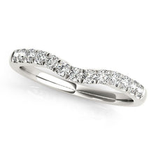 Load image into Gallery viewer, 14k White Gold Diamond Curved Design Wedding Band (1/4 cttw)
