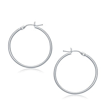 Load image into Gallery viewer, 10k White Gold Polished Hoop Earrings (30 mm)
