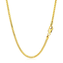 Load image into Gallery viewer, 2.2mm 14k Yellow Solid Gold Diamond Cut Round Franco Chain
