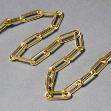 将图片加载到图库查看器，14k Yellow Gold Rounded Paperclip Chain Necklace
