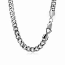 将图片加载到图库查看器，5.5mm 14k White Gold Miami Cuban Semi Solid Chain
