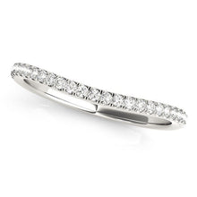 将图片加载到图库查看器，14k White Gold Pave Setting Style Curved Wedding Band (1/10 cttw)
