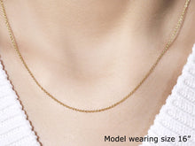 将图片加载到图库查看器，14k Yellow Gold Round Cable Link Chain 1.3mm
