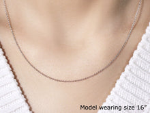 将图片加载到图库查看器，14k White Gold Round Cable Link Chain 1.3mm
