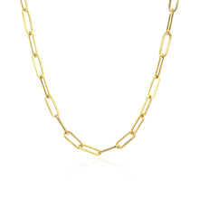 将图片加载到图库查看器，14K Yellow Gold Wide Paperclip Chain (3.3mm)
