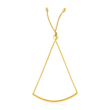 Load image into Gallery viewer, 14k Yellow Gold Smooth Curved Bar Lariat Design Bracelet

