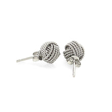 Load image into Gallery viewer, Sterling Silver Textured Love Knot Stud Style Earrings
