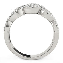 Load image into Gallery viewer, Diamond Studded Double Interlocking Waves Ring in 14k White Gold  (5/8 cttw)
