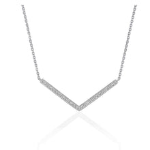 将图片加载到图库查看器，Diamond Chevron Pendant in 14k White Gold (1/3 cttw)
