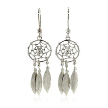 将图片加载到图库查看器，Sterling Silver Dream Catcher Dangle Earrings
